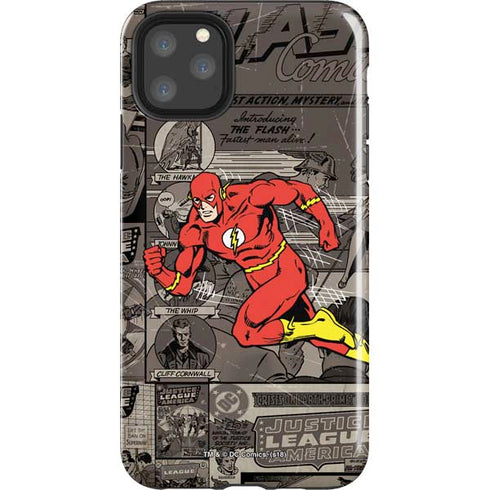 DC Comics The Flash Vintage Action pose pattern iPhone 11 Pro Max Impact Case