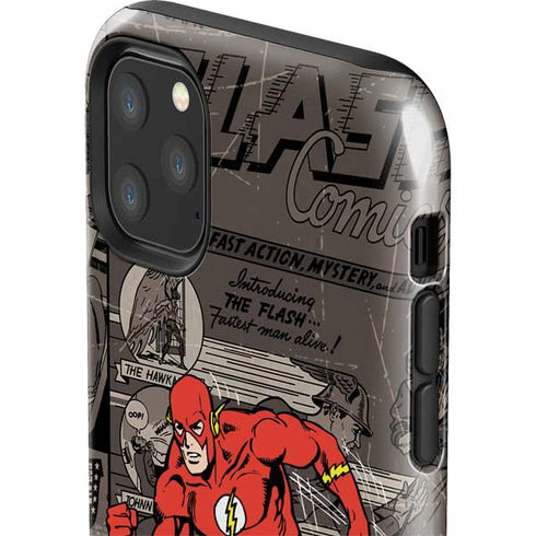 DC Comics The Flash Vintage Action pose pattern iPhone 11 Pro Max Impact Case
