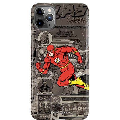 DC Comics The Flash Vintage Action pose pattern iPhone 11 Pro Max Lite Case
