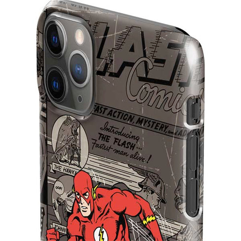 DC Comics The Flash Vintage Action pose pattern iPhone 11 Pro Max Lite Case