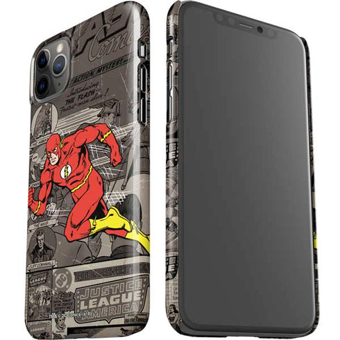 DC Comics The Flash Vintage Action pose pattern iPhone 11 Pro Max Lite Case