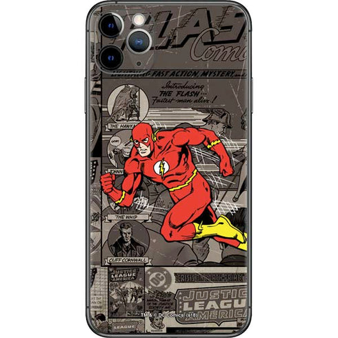 DC Comics The Flash Vintage Action pose pattern iPhone 11 Pro Max Skin