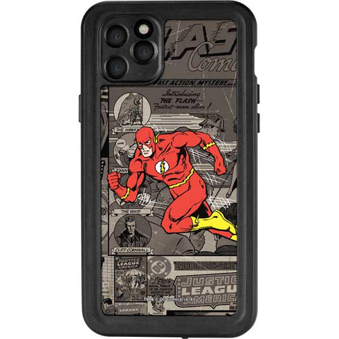 DC Comics The Flash Vintage Action pose pattern iPhone 11 Pro Max Waterproof Case