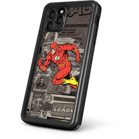 DC Comics The Flash Vintage Action pose pattern iPhone 11 Pro Max Waterproof Case