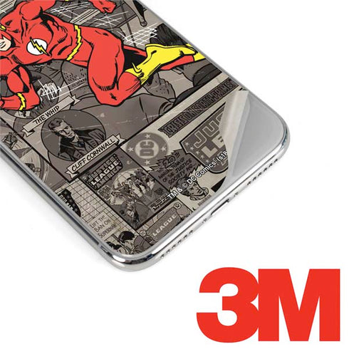 DC Comics The Flash Vintage Action pose pattern iPhone 11 Pro Skin