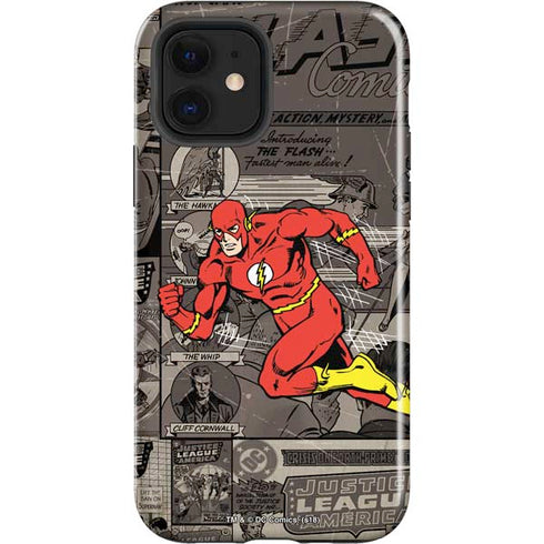 DC Comics The Flash Vintage Action pose pattern iPhone 12 Impact Case