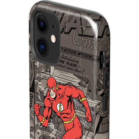 DC Comics The Flash Vintage Action pose pattern iPhone 12 Impact Case