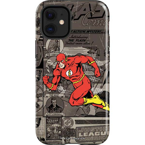 DC Comics The Flash Vintage Action pose pattern iPhone 12 Mini Impact Case