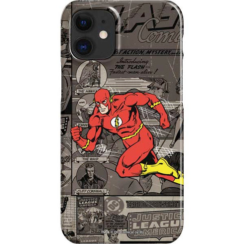 DC Comics The Flash Vintage Action pose pattern iPhone 12 Mini Lite Case