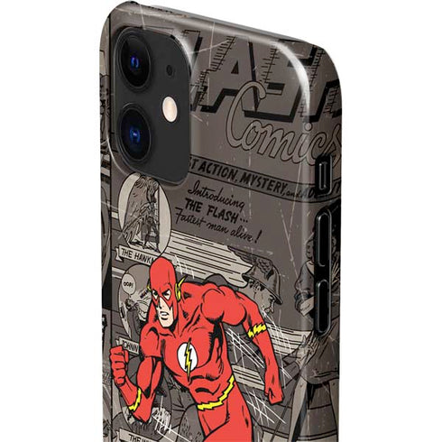 DC Comics The Flash Vintage Action pose pattern iPhone 12 Mini Lite Case