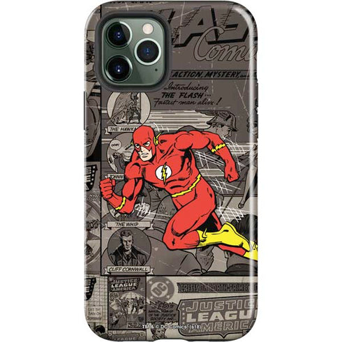 DC Comics The Flash Vintage Action pose pattern iPhone 12 Pro Impact Case