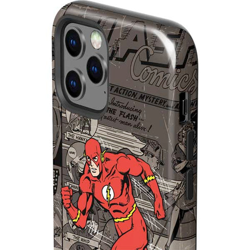 DC Comics The Flash Vintage Action pose pattern iPhone 12 Pro Impact Case