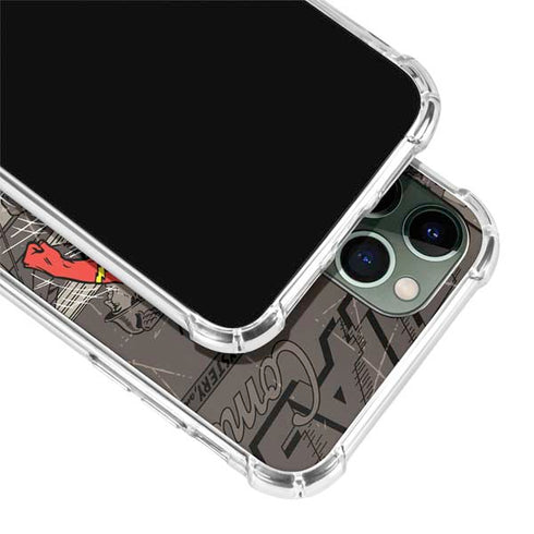 DC Comics The Flash Vintage Action pose pattern iPhone 12 Pro Max Clear Case