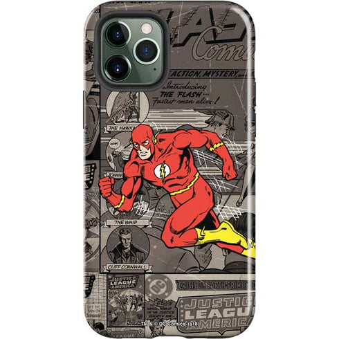 DC Comics The Flash Vintage Action pose pattern iPhone 12 Pro Max Impact Case