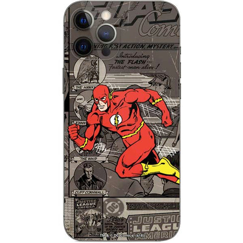 DC Comics The Flash Vintage Action pose pattern iPhone 12 Pro Max Skin