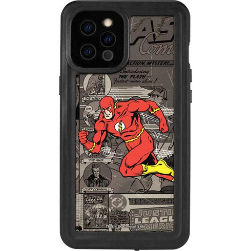 DC Comics The Flash Vintage Action pose pattern iPhone 12 Pro Max Waterproof Case
