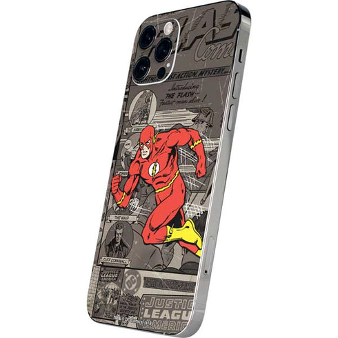 DC Comics The Flash Vintage Action pose pattern iPhone 12 Pro Skin