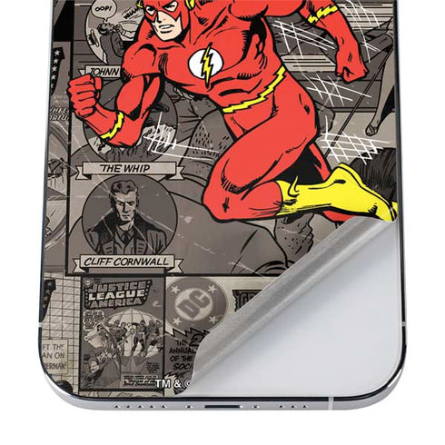 DC Comics The Flash Vintage Action pose pattern iPhone 12 Pro Skin