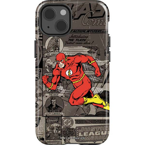 DC Comics The Flash Vintage Action pose pattern iPhone 13 Impact Case
