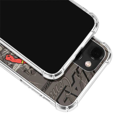 DC Comics The Flash Vintage Action pose pattern iPhone 13 Mini Clear Case
