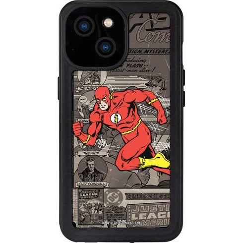 DC Comics The Flash Vintage Action pose pattern iPhone 13 Mini Waterproof Case