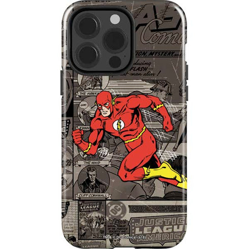 DC Comics The Flash Vintage Action pose pattern iPhone 13 Pro Impact Case