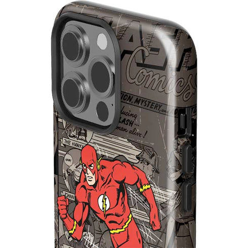 DC Comics The Flash Vintage Action pose pattern iPhone 13 Pro Impact Case