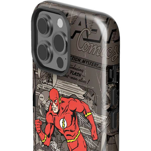 DC Comics The Flash Vintage Action pose pattern iPhone 13 Pro Max Impact Case