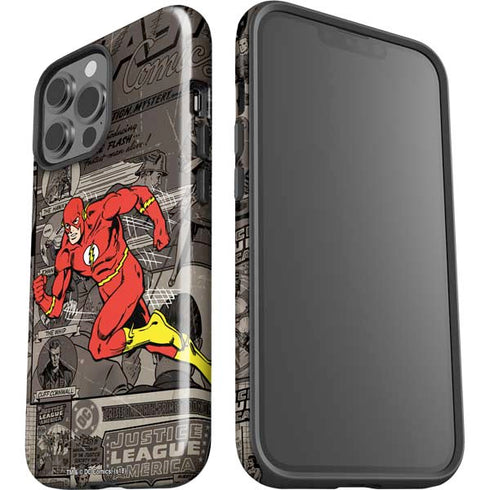 DC Comics The Flash Vintage Action pose pattern iPhone 13 Pro Max Impact Case