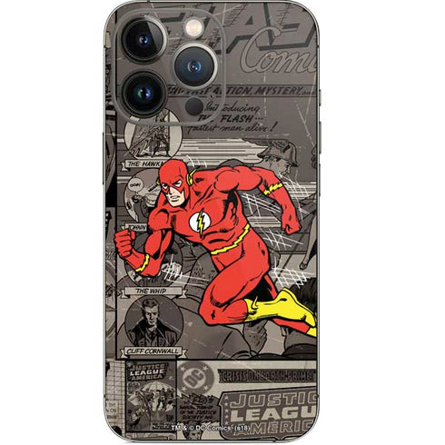 DC Comics The Flash Vintage Action pose pattern iPhone 13 Pro Skin