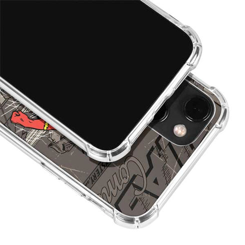 DC Comics The Flash Vintage Action pose pattern iPhone 14 Clear Case