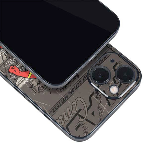 DC Comics The Flash Vintage Action pose pattern iPhone 14 Plus Skin
