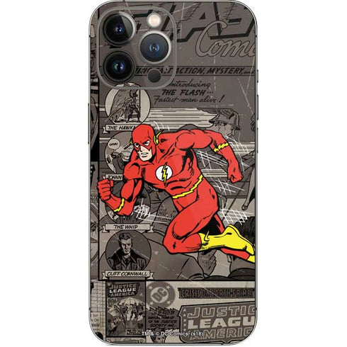 DC Comics The Flash Vintage Action pose pattern iPhone 14 Pro Max Skin