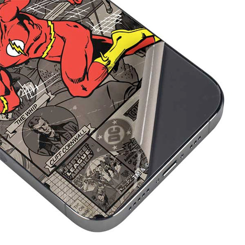 DC Comics The Flash Vintage Action pose pattern iPhone 14 Pro Max Skin