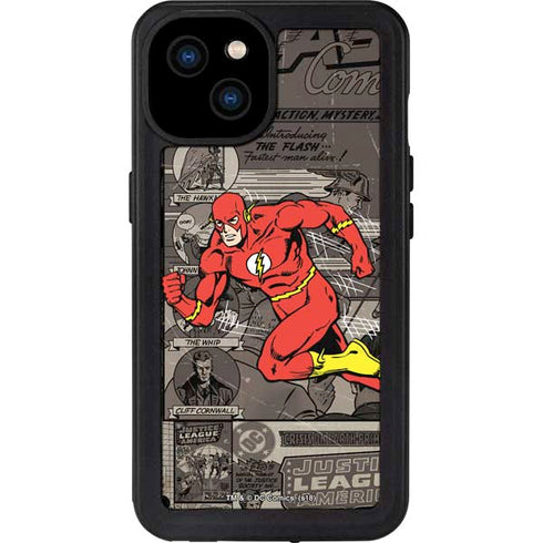 DC Comics Flash Mixed Media iPhone 15 Plus Waterproof Case