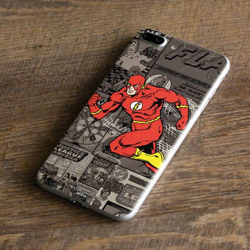 DC Comics The Flash Vintage Action pose pattern iPhone 7 Plus Skin