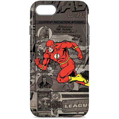 DC Comics The Flash Vintage Action pose pattern iPhone 8 Pro Case