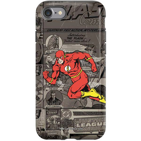 DC Comics The Flash Vintage Action pose pattern iPhone SE (2nd & 3rd Gen) Pro Case