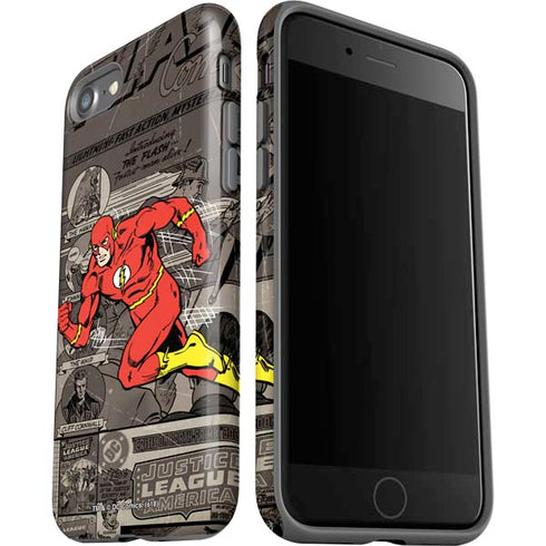 DC Comics The Flash Vintage Action pose pattern iPhone SE (2nd & 3rd Gen) Pro Case