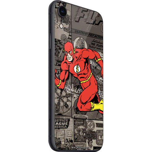 DC Comics The Flash Vintage Action pose pattern iPhone SE (2nd & 3rd Gen) Skin