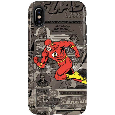 DC Comics The Flash Vintage Action pose pattern iPhone X Pro Case