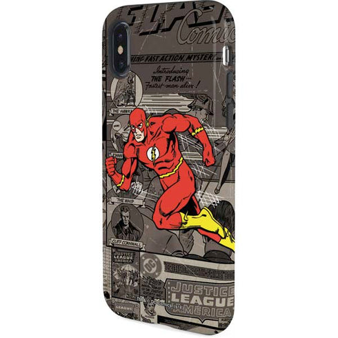 DC Comics The Flash Vintage Action pose pattern iPhone X Pro Case