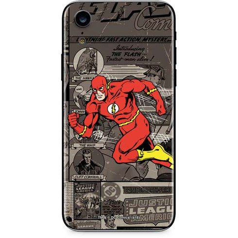 DC Comics The Flash Vintage Action pose pattern iPhone XR Skin