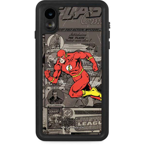 DC Comics The Flash Vintage Action pose pattern iPhone XR Waterproof Case