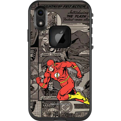 DC Comics The Flash Vintage Action pose pattern LifeProof Fre iPhone Skin
