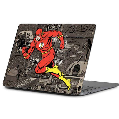 DC Comics The Flash Vintage Action pose pattern Apple MacBook Pro 13-inch Skin