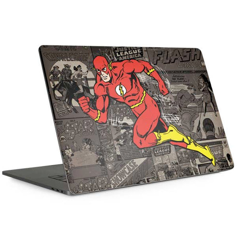 DC Comics The Flash Vintage Action pose pattern Apple MacBook Pro 15-inch Skin
