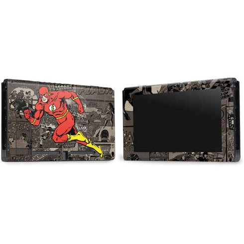 DC Comics The Flash Vintage Action pose pattern Nintendo Switch Bundle Skin