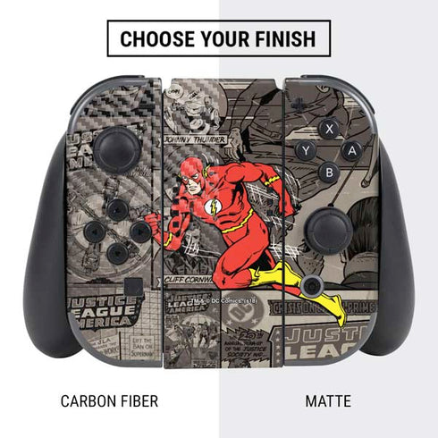 DC Comics The Flash Vintage Action pose pattern Nintendo Switch Bundle Skin