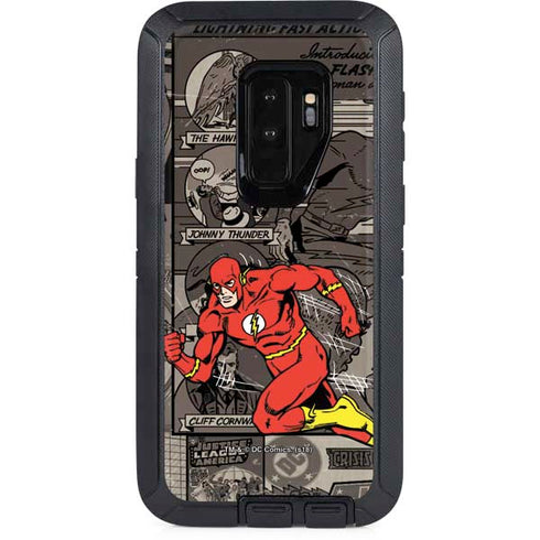 DC Comics The Flash Vintage Action pose pattern Otterbox Defender Galaxy Skin
